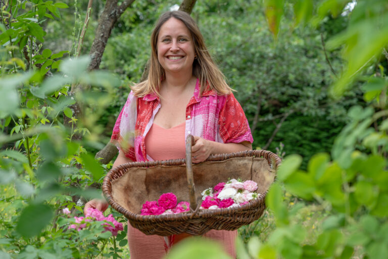Communication producteur agricole : Juliette Anglade récolte ses roses anciennes en Moselle, Les Roses de Juliette